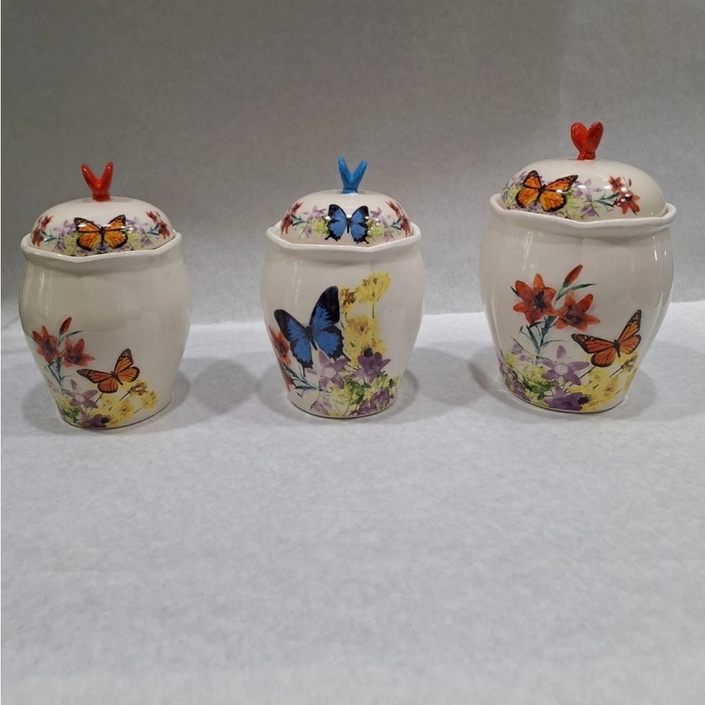 Vintage butterfly kitchen canisters